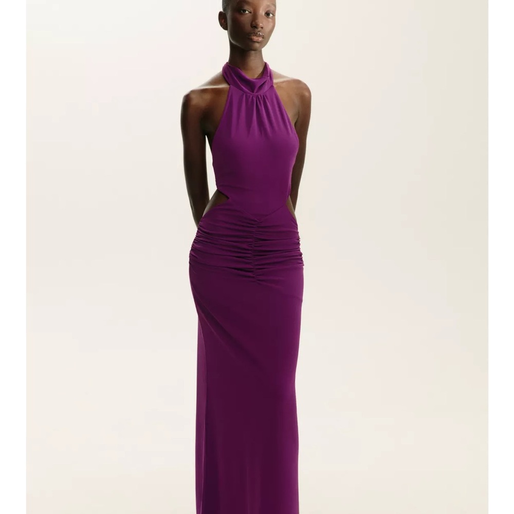 Zara Backless Purple Maxi Dress